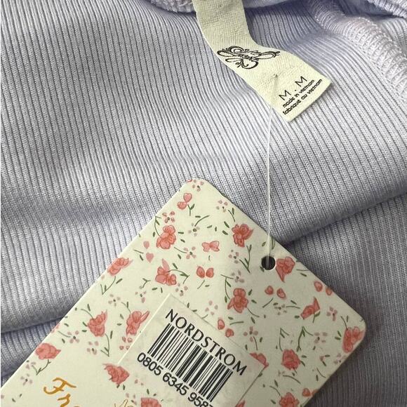 Free People Oversized Thermal Flowy January Long Sleeve Lilac Top Size M NWT - Picture 6 of 10